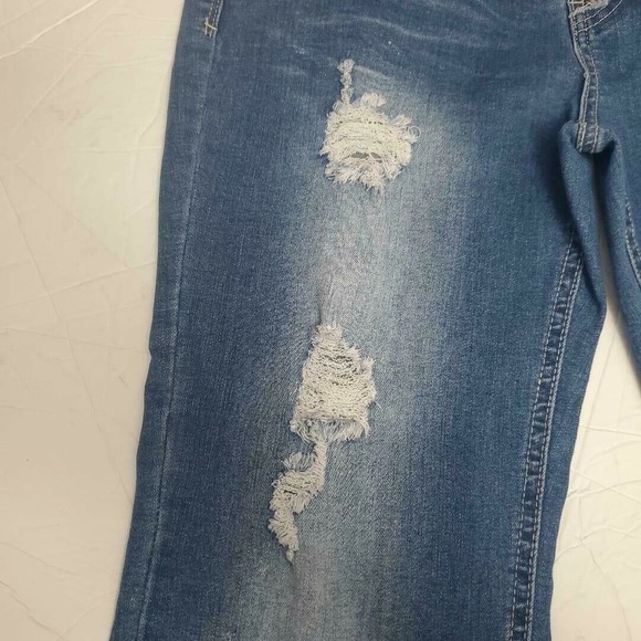 Salvaje Denim Womens Distressed Look Frayed Hem Button Fly Stretch Jeans Size 17 - Picture 6 of 9